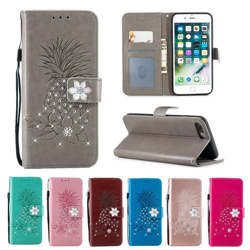 Для iphone 7 plus кожаные чехлы для 8 X XR XS MAX 6 S PLUS 5 SE 5S флип-кошелек bling stand holder back covers |