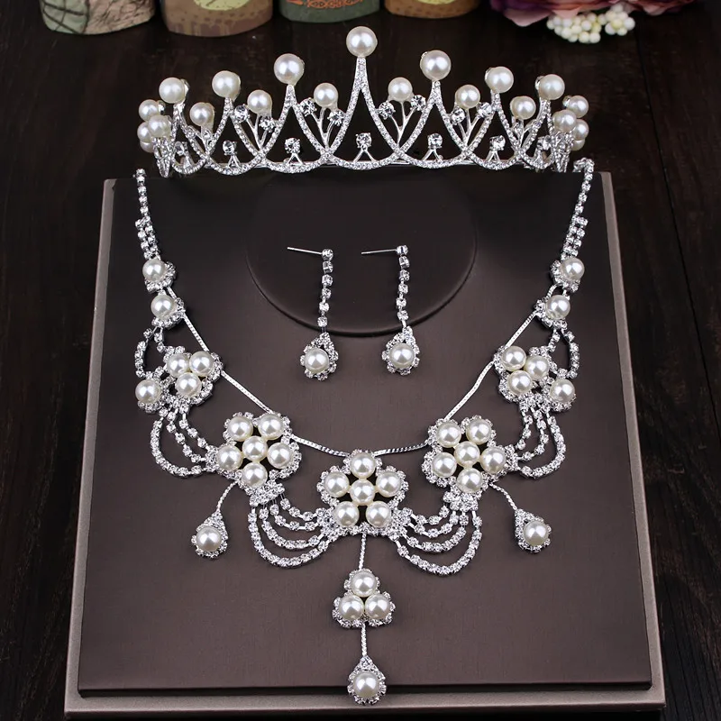 Bridal Teardrop Jewelry Sets, Crystal Wedding Necklace Earrings Bracelet Sets Jewelry Engagement (4)