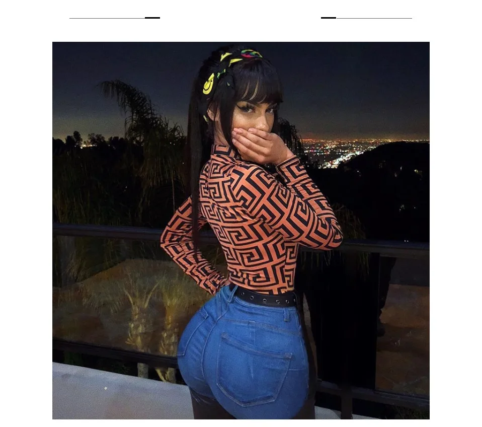women jumpsuit sexy bodysuit mujer bodycon long sleeve club rompers palazzo print body suit  womens tops v neck streetwear 2020