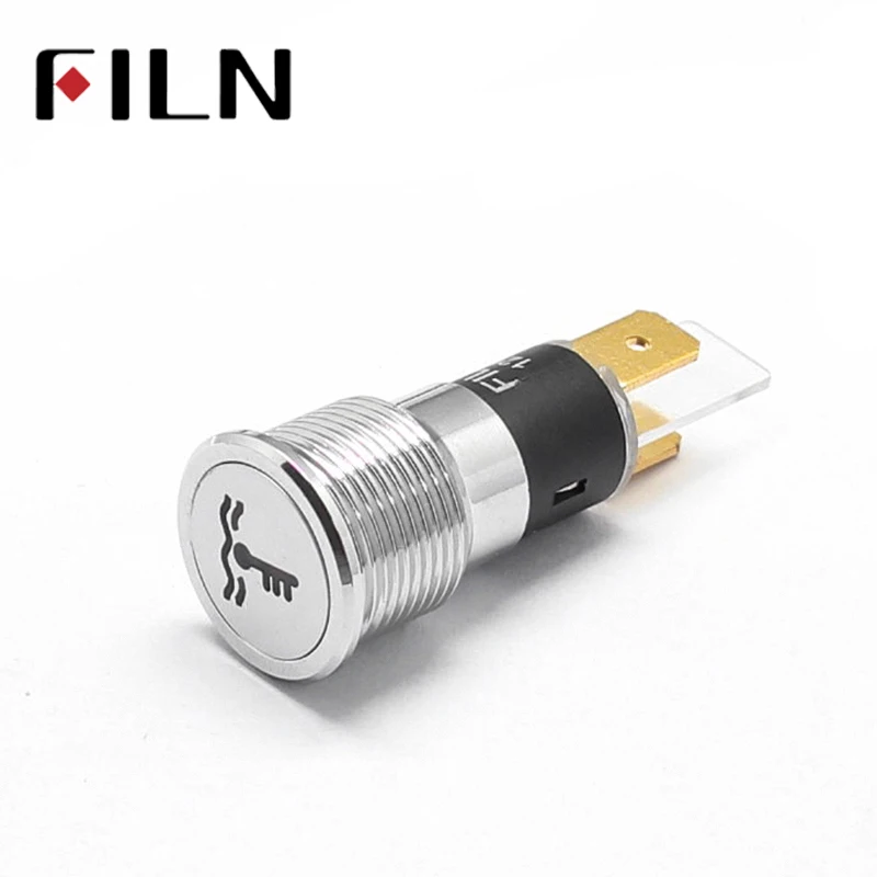 Chrome Waterproof Lamp FILN 12V LED Car Boat LED Warning Dashboard Signal Lights Instrument Pilot light 14mm