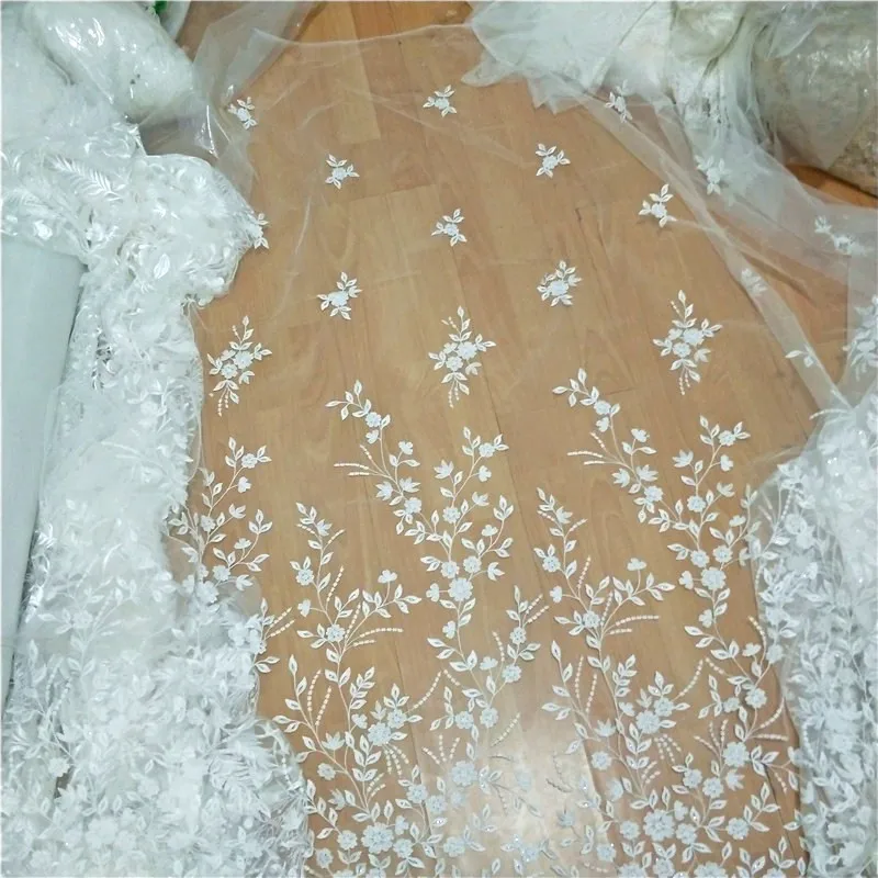 1.5 X Meter Orange Floral Cotton Lace fabric dress//bridal lace Fabric 60/" Wide
