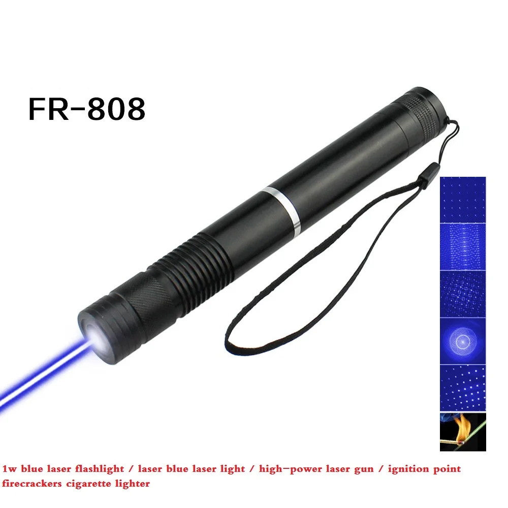 1w blue laser flashlight laser blue laser light high power laser gun ignition point firecrackers cigarette