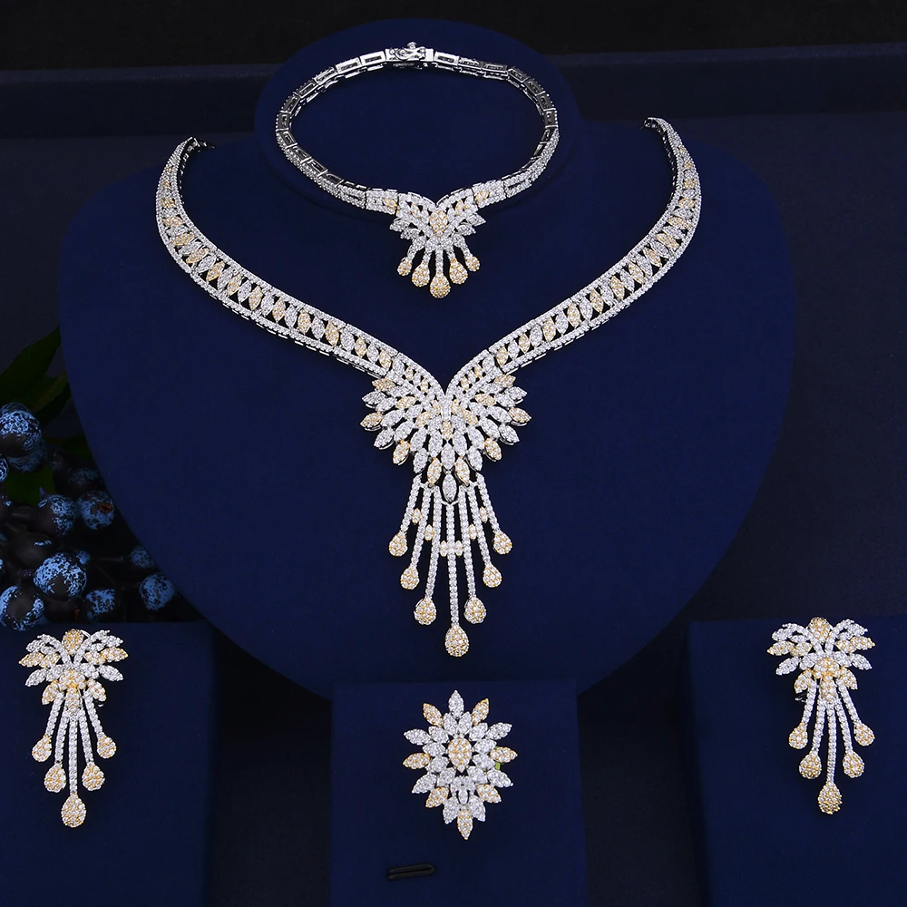 

GODKI Luxury Geometric Nigerian Bridal Jewelry Sets For Women Wedding Cubic Zirconia Crystal CZ Dubai Indian Gold jewelry Sets