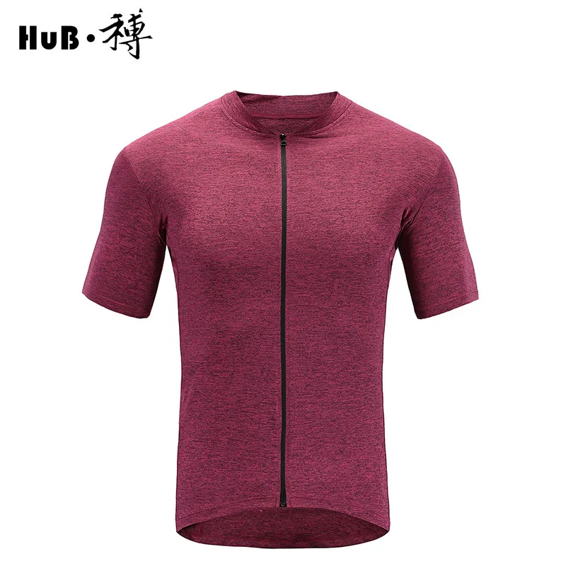 

HuB Fuchsia Cation Cycling Jersey With Pocket YKK Zipper Bicycle Short sleeve mtb road Bicycle T-Shirt Bike Clothing maillot