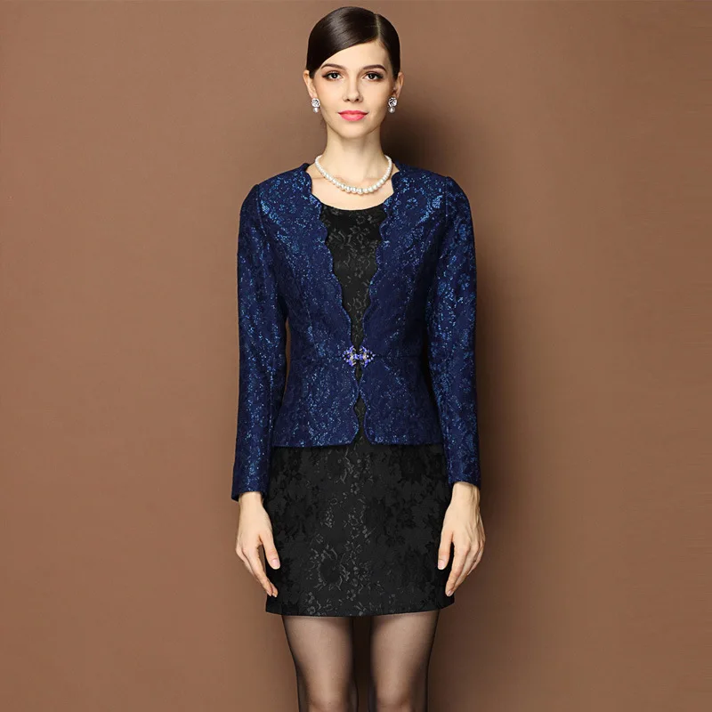 High end New Fashion Women's Blazers,Elegant Slim Lace embroidery Woman