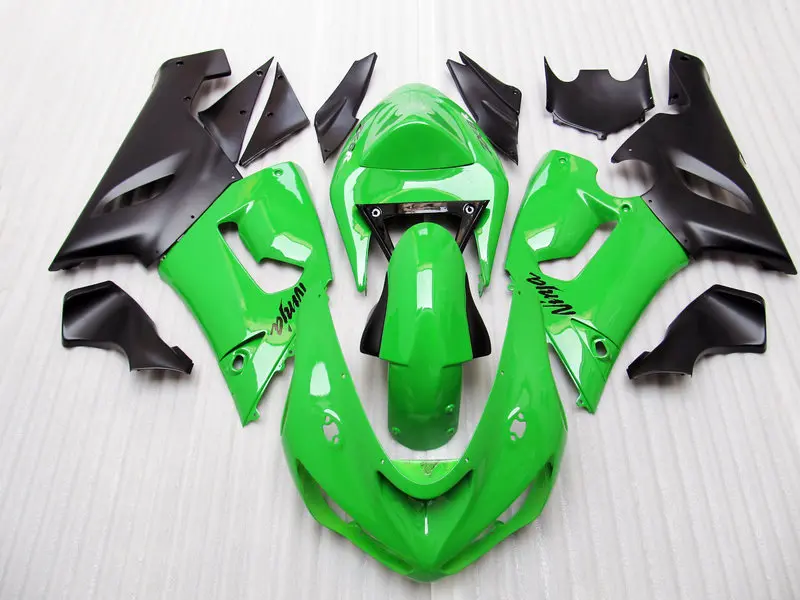 

Injection Green black fairing kit FOR KAWASAKI NINJA ZX 6R 636 05 06 ZX-6R 05-06 ZX6R 2005 2006 ZX 6R 05 06 fairings