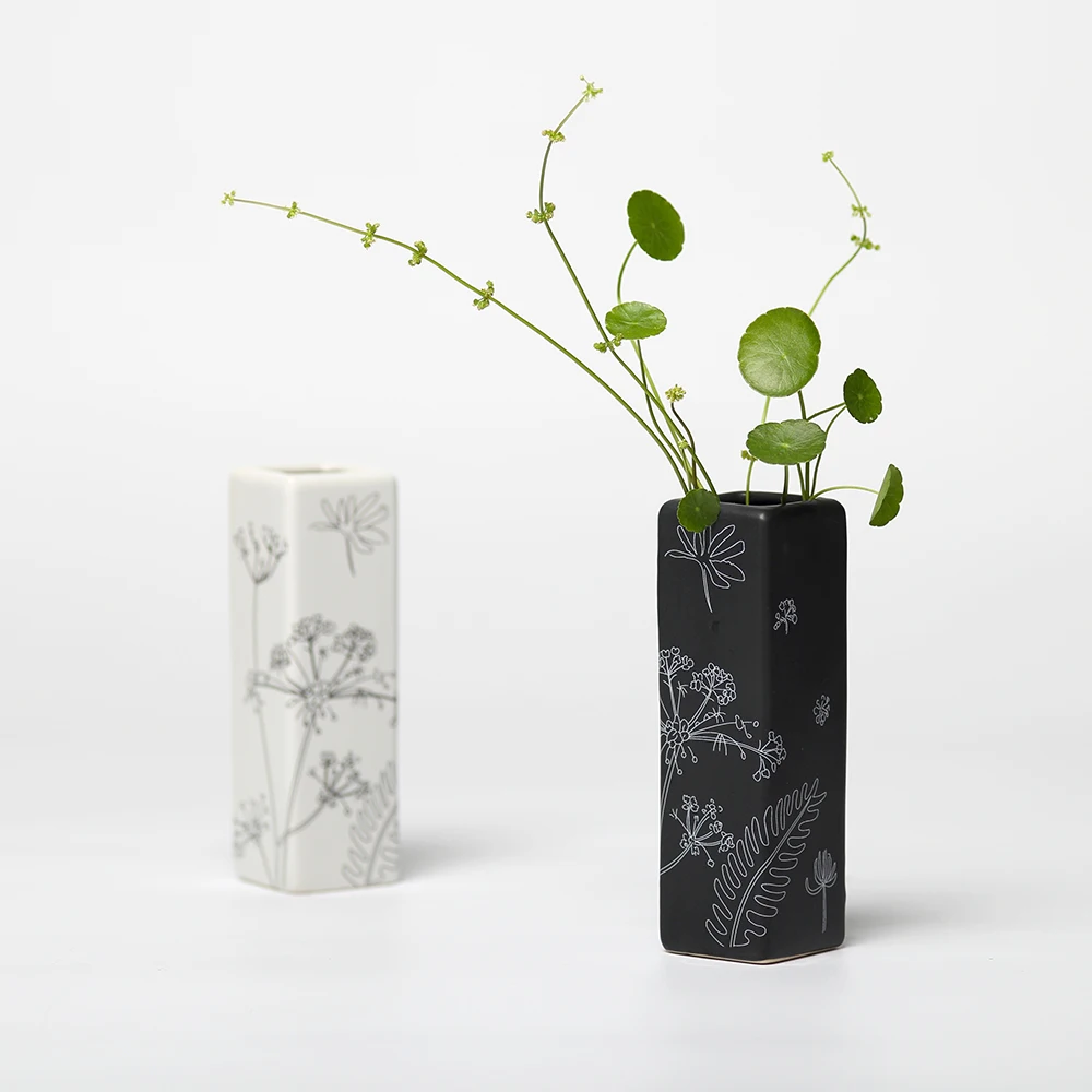 Popular Small Black Vasesbuy Cheap Small Black Vases Lots From - Creative Adornment Flower Vase Black White Square Small Vase Deskfurnishings Ceramic Storage Water Vase Best popular small black vasesbuy cheap small black vases lots from - creative adornment flower vase black white square small vase deskfurnishings ceramic storage water vase best
