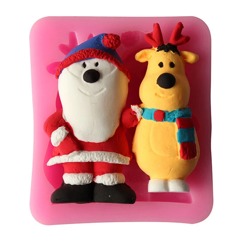 DIY Christmas Silicone Fondant Cake Mold Sugarcraft Decoration Chocolate Mould Tool