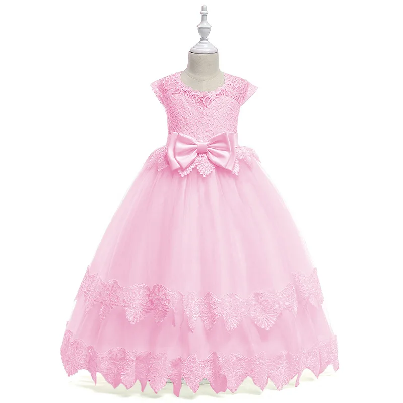 Новое модное платье для девочек; Элегантное Длинное Платье для девочек; вечерние платья принцессы на день рождения с глубоким v-образным вырезом
