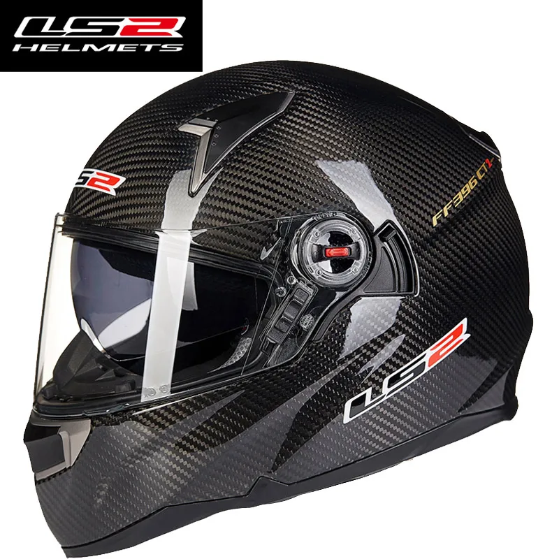 Genunie LS2 ff396 carbon fiber full face motorcycle helmet dual visor