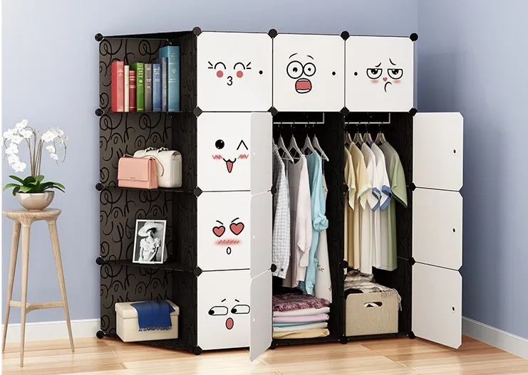 Многоцелевой простой шкаф Тканевый шкаф портативный складной Пылезащитный Водонепроницаемый Одежда для хранения шкаф мебель