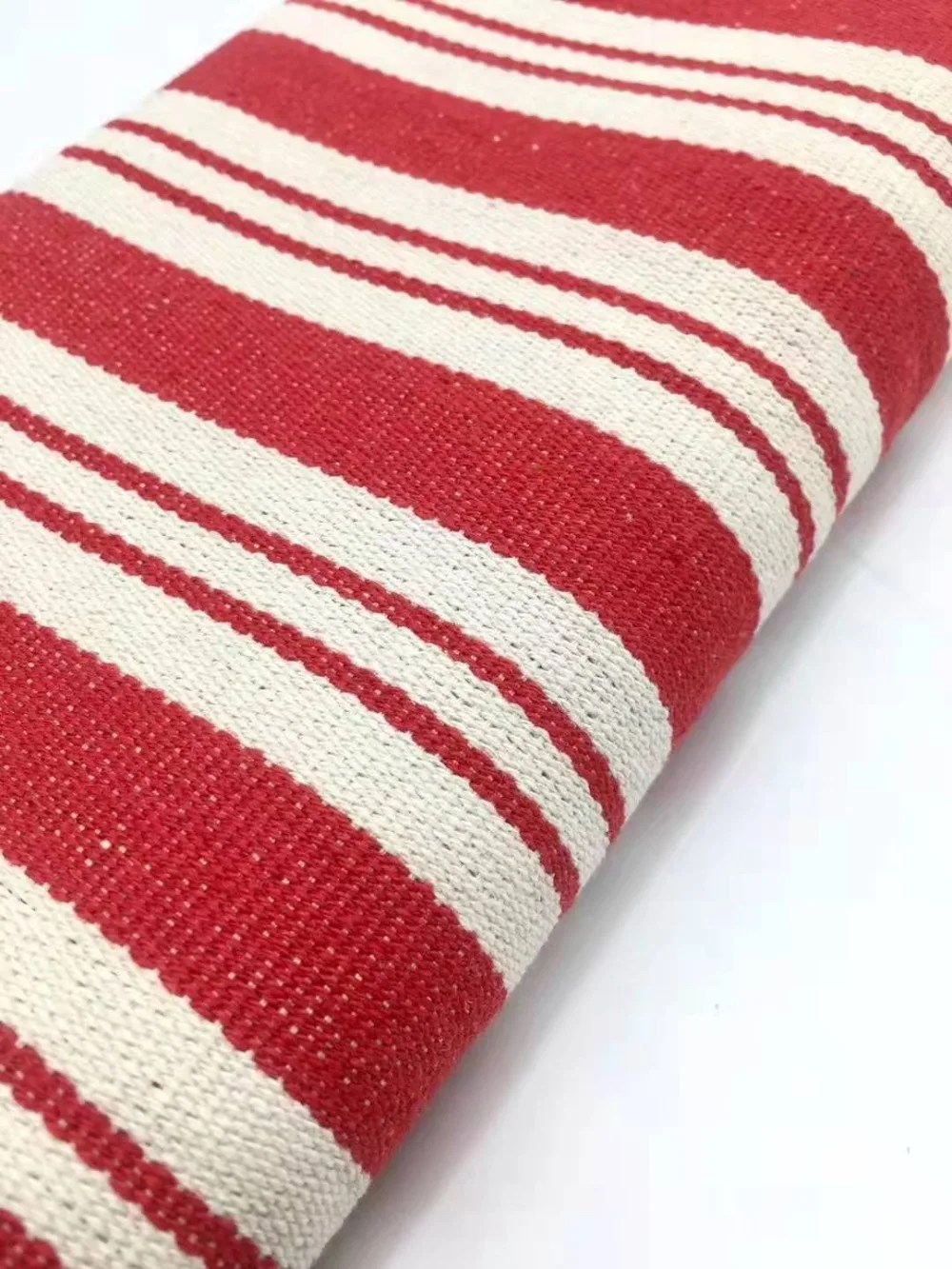 

fashion canvas fabric 90cm*150cm printed stripes red black green khaki DIY handmade patchwork cotton cloth home textile