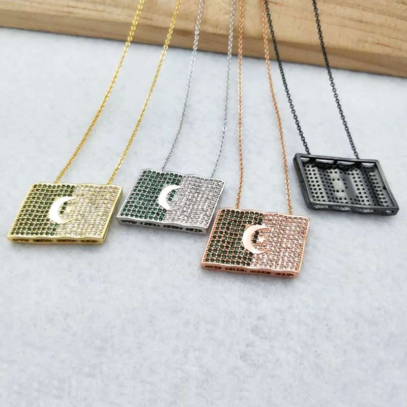 

5 Pcs World flag Micro Pave Crystal Cubic Zirconia Pendants Charms Jewelry Finding,Algeria flag Necklace for woman NK342