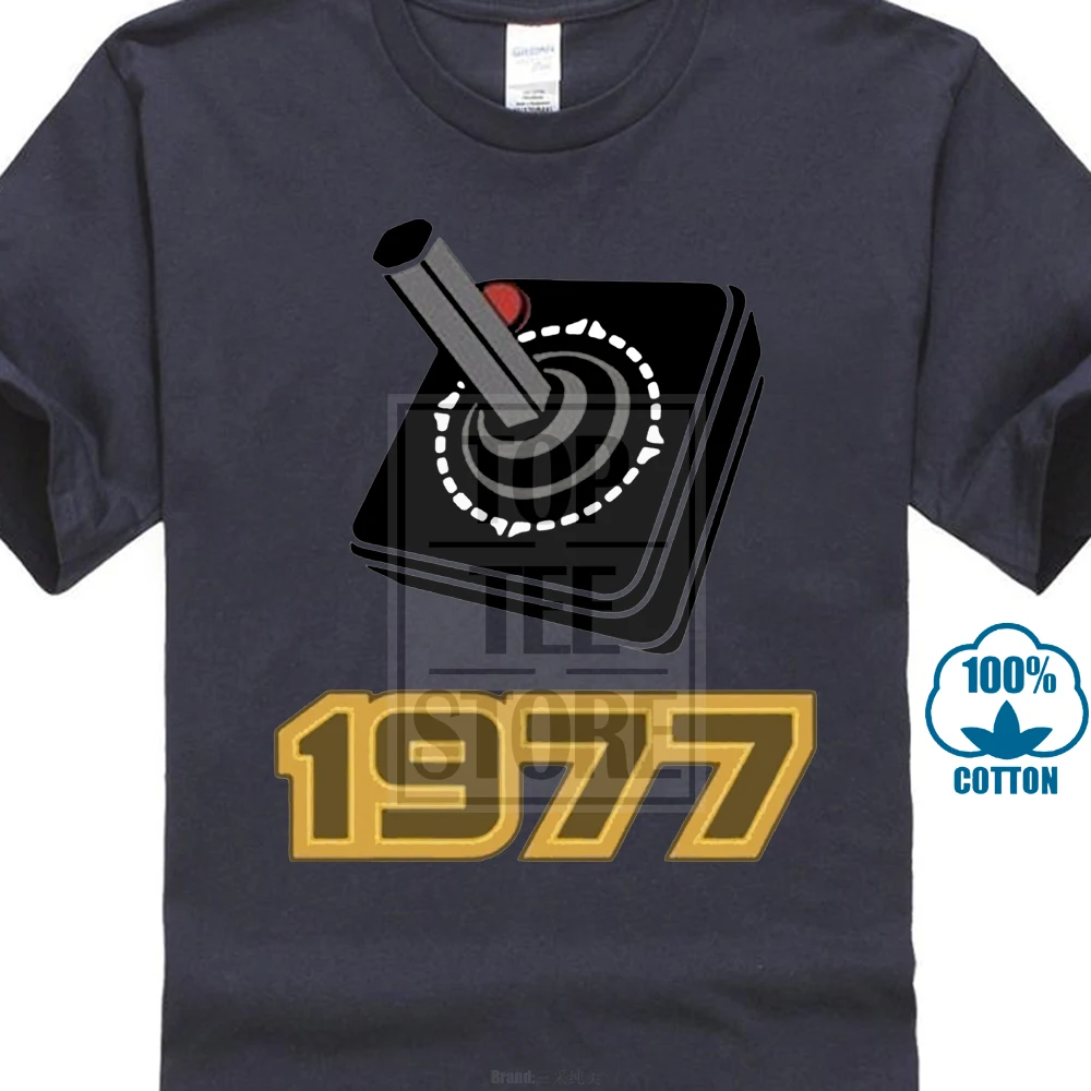 

New 2017 Newest Funny Brand Clothing Fashion Simple Atari Joystick 1977 Male Top Elastic T-shirt for Men