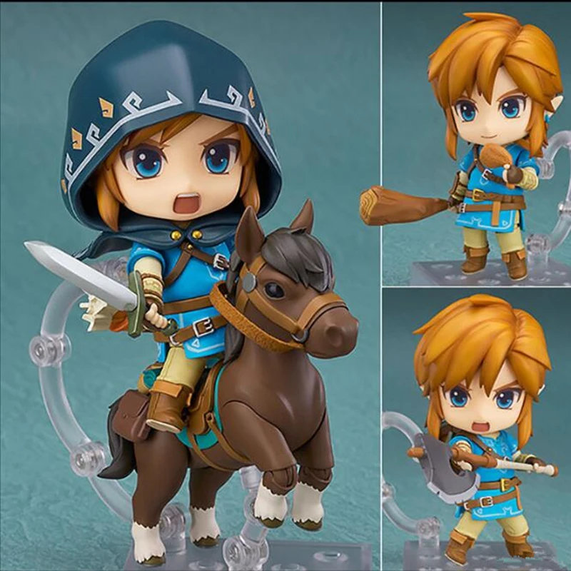 

10cm anime Zelda legend figure 733DX# nendoroid Linke Wilderness action figures Deluxe Edition Figure Collectible Model Toy