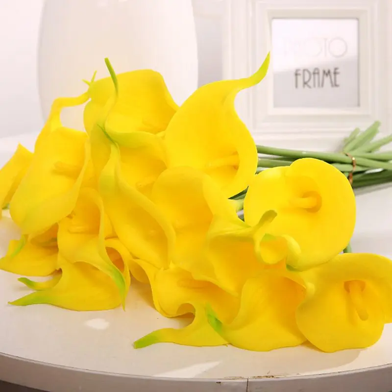 

10Pcs Real-Touch Mini Artificial Calla Lily Flowers Bridal Wedding Bouquet Home Party DIY Decoration Gift Pack 10 Colors