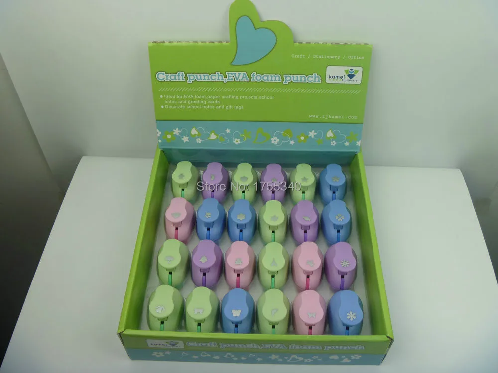 

free shipping 24pcs/color box EVA foam punch/craft punch for scrapbooking handmade and greeting card handmade