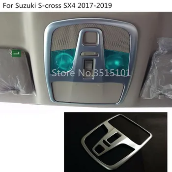 

Car inner stick ABS matte front head read reading switch light lamp frame trim 1pcs For Suzuki S-cross SX4 2017 2018 2019 2020