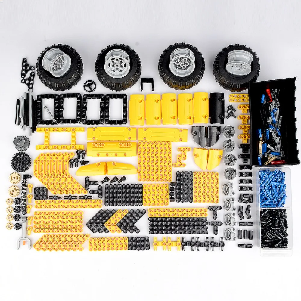 

MING DI Building Blocks Toy Accessories technic Parts Bulk Set Beam 1x15 Panel Axle Pin Wheel Hub Tire Connector
