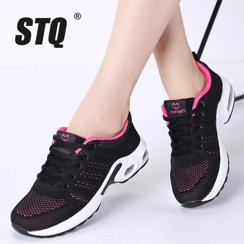 

STQ 2019 Autumn women shoes sneakers fly mesh breathable flats shoes light ladies casual Sneakers platform woman shoes 1827