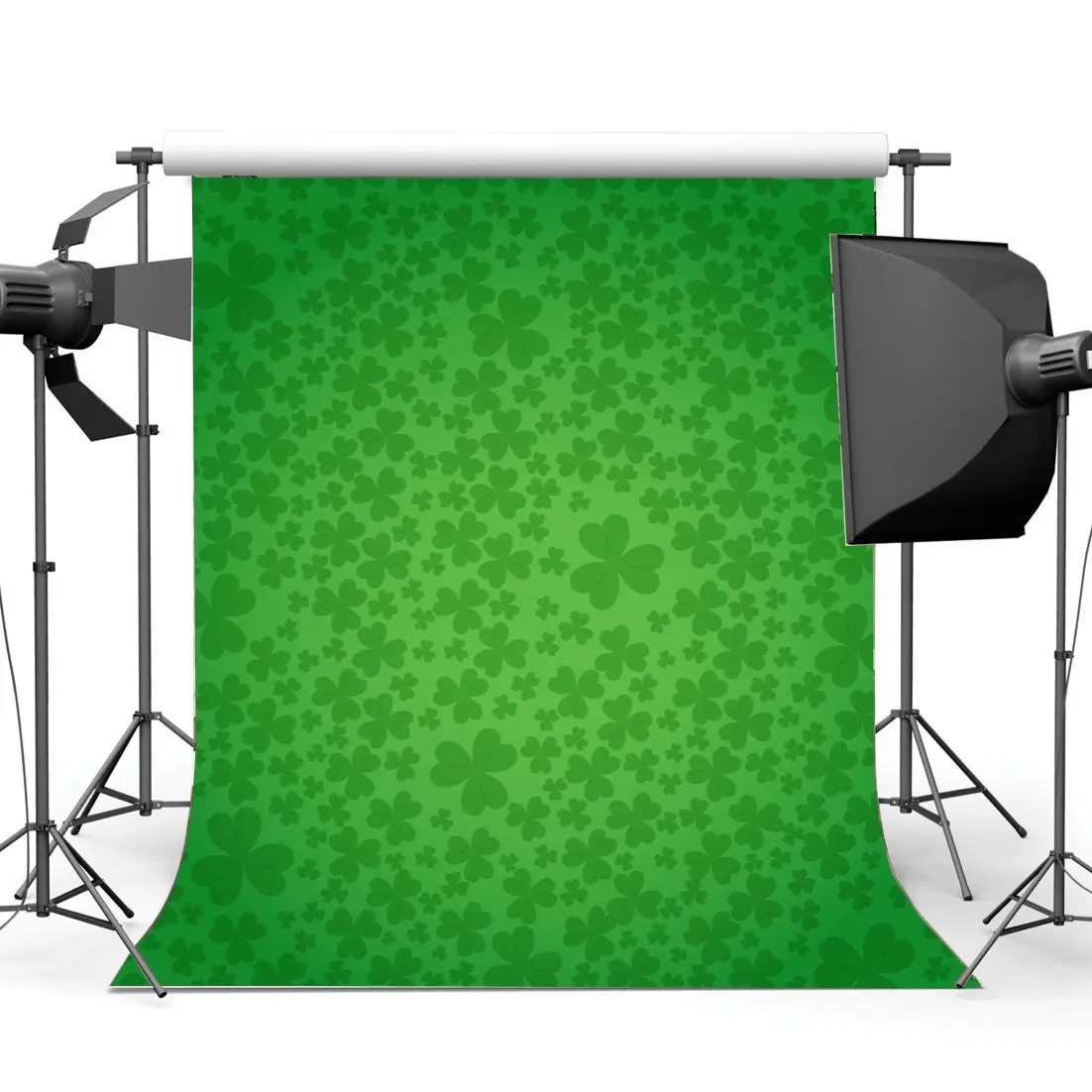 

Lucky Irish Shamrock Backdrop Happy St.Patrick's Day Green Four-leaf Clover Nature Spring Holiday Background