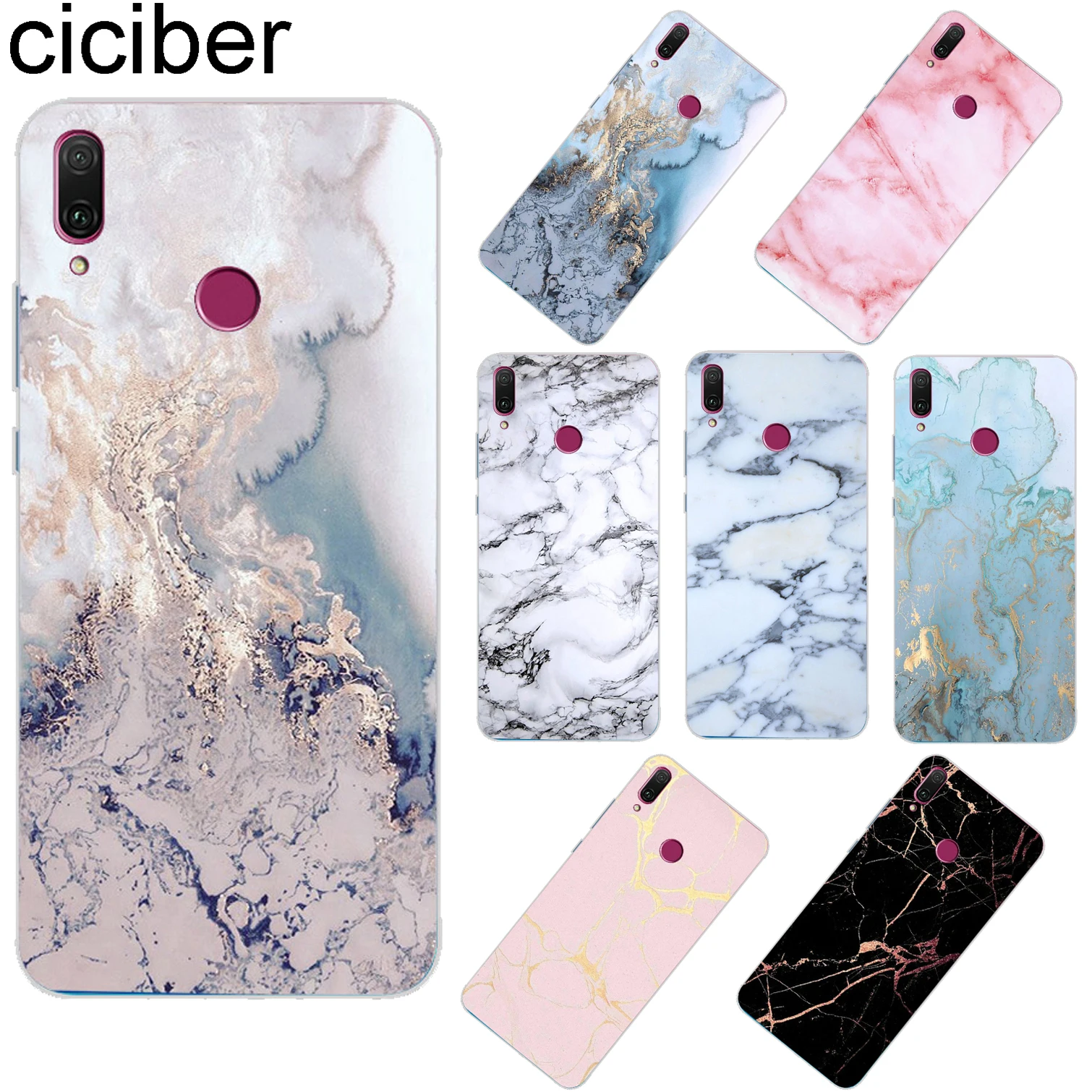 

ciciber For Huawei Y9 Y7 Y6 Y5 Y3 Prime Pro 2019 2018 2017 Back Cover Soft Silicone TPU Marbling Phone Cases Fundas Coque Capa