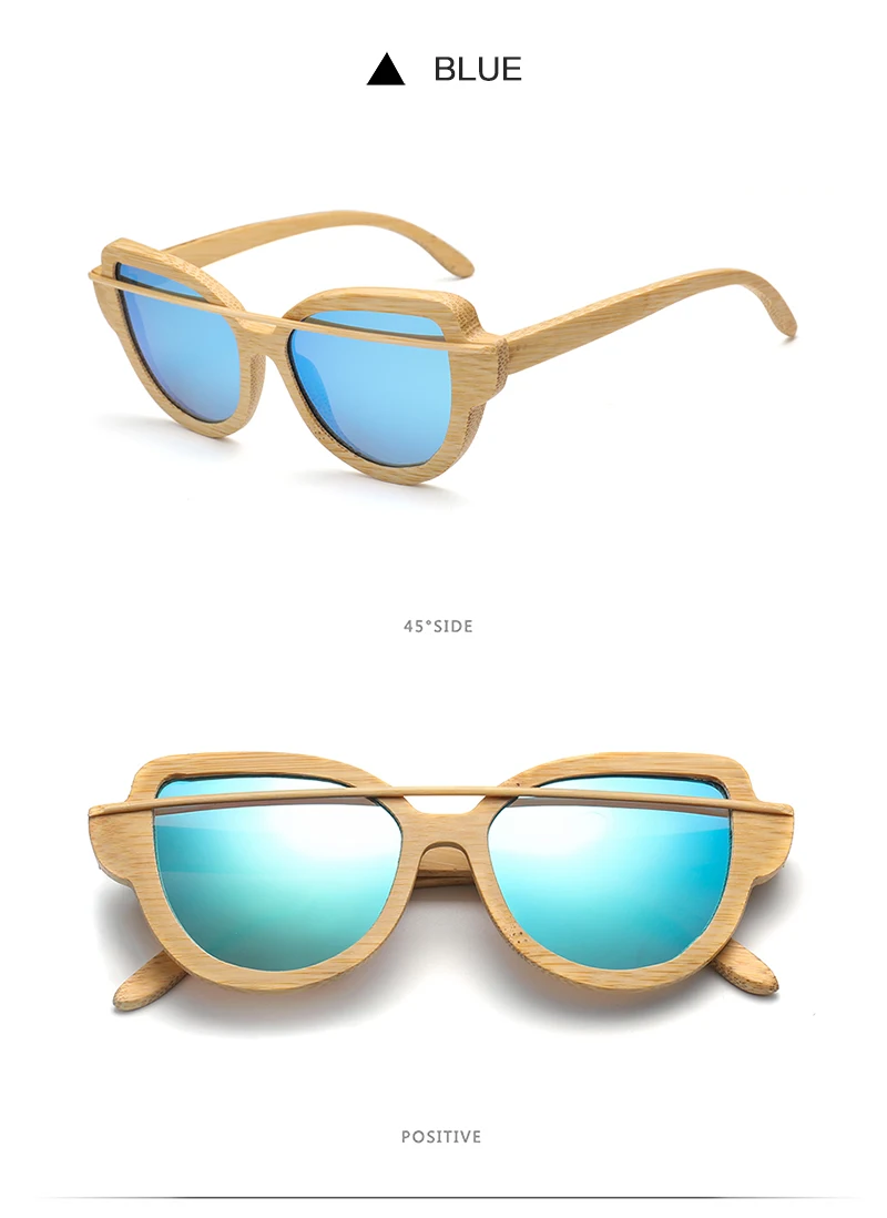 Дизайн ретро бамбуковые деревянные солнцезащитные очки для мужчин и женщин Поляризованные линзы UV400 1904