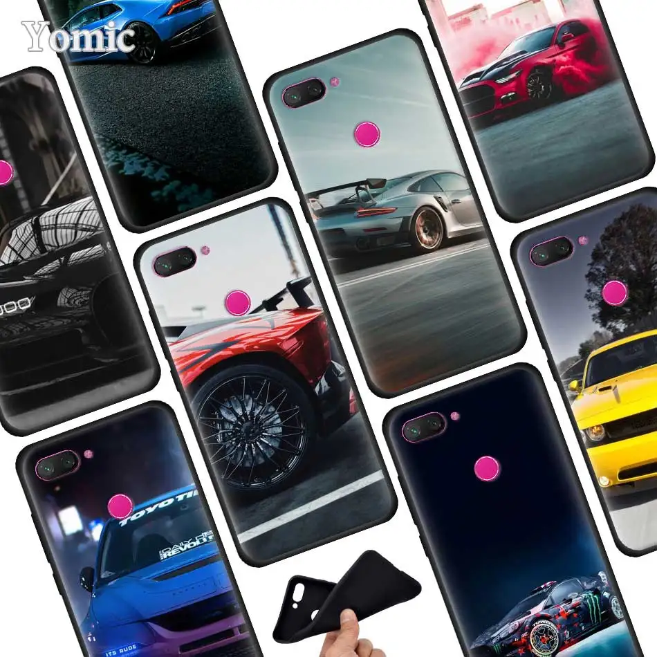 

Cool sports car Black Silicone Phone Case for Xiaomi 6X 5X Mi 8 A1 A2 Lite Poco F1 Mi Play Redmi 6 7 Pro Cover