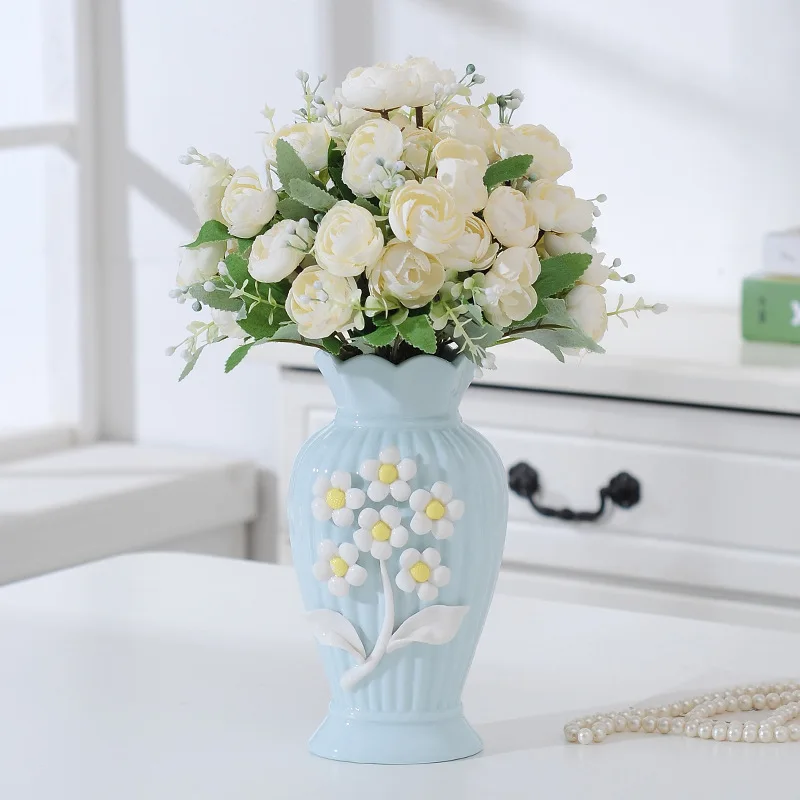 

Europe Tabletop Vase Ceramic Flower Vase Home Table Decor Flower Pot Arrangement Garden Desk Ornament Creative vases