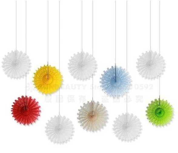 

4.5"(12cm) Snowflake Paper Fan Pinwheels Tissue Paper Fan Hanging Paper Flowers Wedding Party Cake Space Decor 10pc