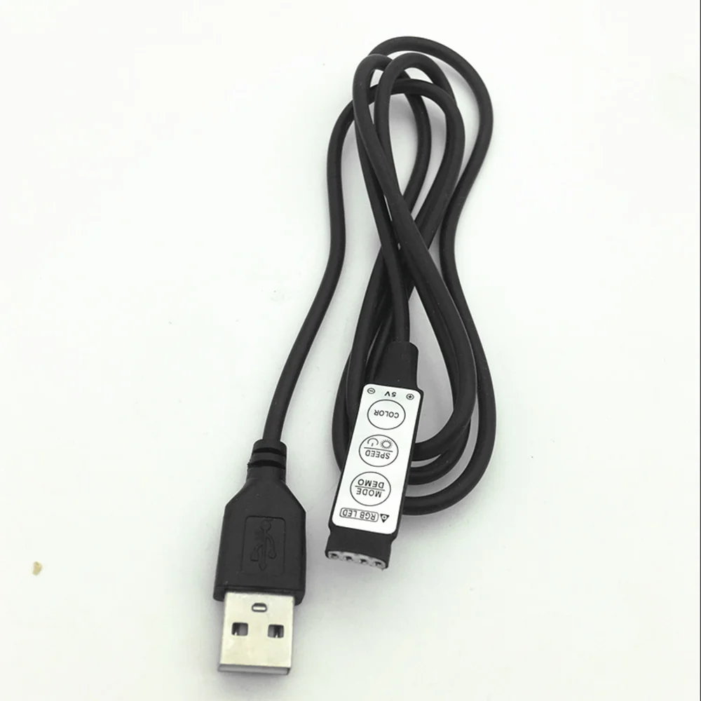 USB RGB контроллер DC5V выключатели со светодиодным индикатором с 3 ключа 4 Pin гнездовой разъем для 5 V Светодиодная лента RGB с питанием от USB 19 динамических режимов для светодиодной ленты