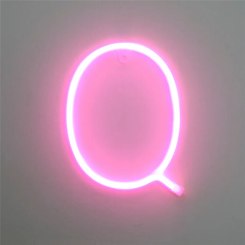 LED Letter Night Lights Plastic Light Up Letters Standing Hanging Warm Pink Light Home Decor Luces Led Decoracion 40JUL2235