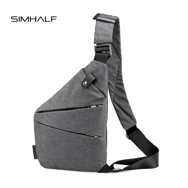 SIMHALF Unisex Anti-Theft Men's Messenger Bag Shoulder Bags Hidden Chest Pack Mens Retro Crossbody Cool Motorcycle Sling | Багаж и