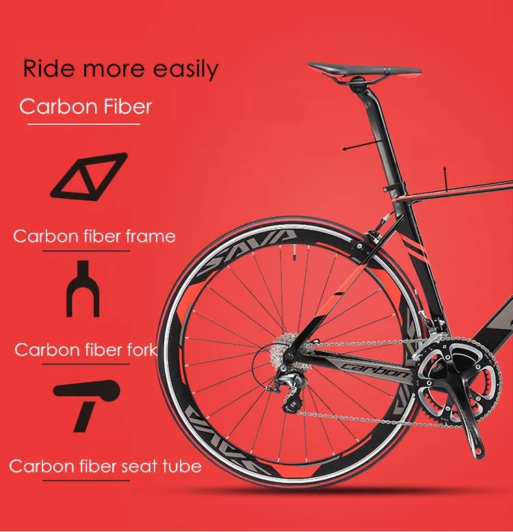 Top Original X-Front brand full carbon fibre road bike 18 20 22 speed 700cc*23C racing bicicleta light black red bicycle 1
