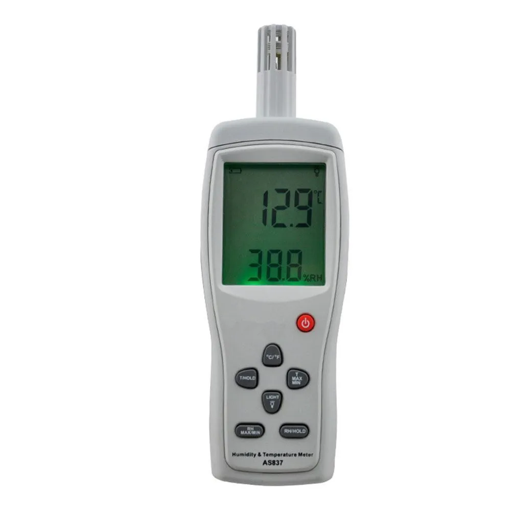 

Smart Sensor Handheld AS837 Temperature Meter Digital Hygrometer Gauge Temperature Humidity Sensor -10~50C 5%~98% Humidity Meter