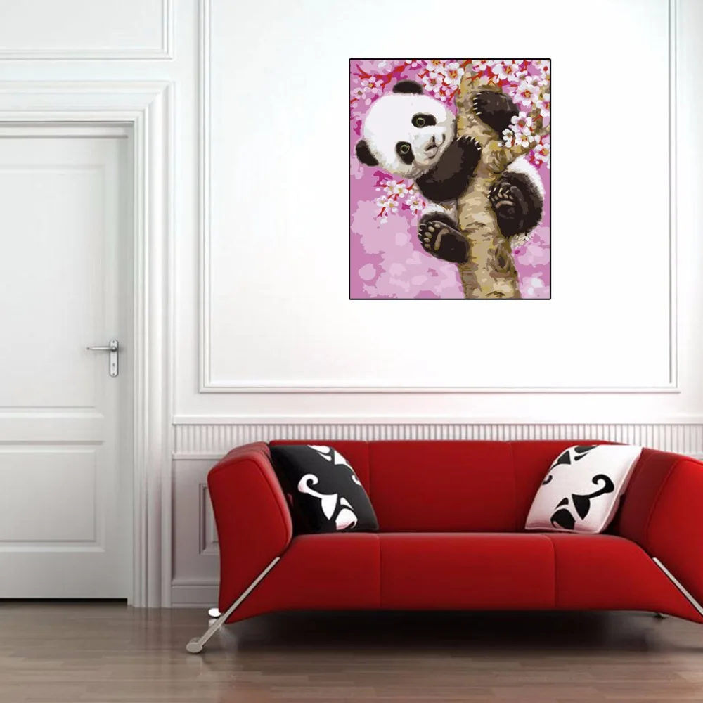 Безрамная панда DIY Цифровая масляная краска по номерам холст Художественная работа настенная комната Домашний декор