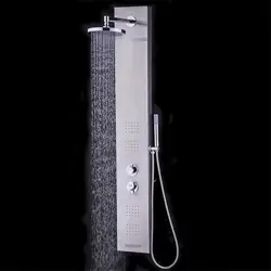 55 "Матовая нержавеющая сталь дождевая Душевая система ванная душевая панель набор с ручным ливнем высокого качества BA7211