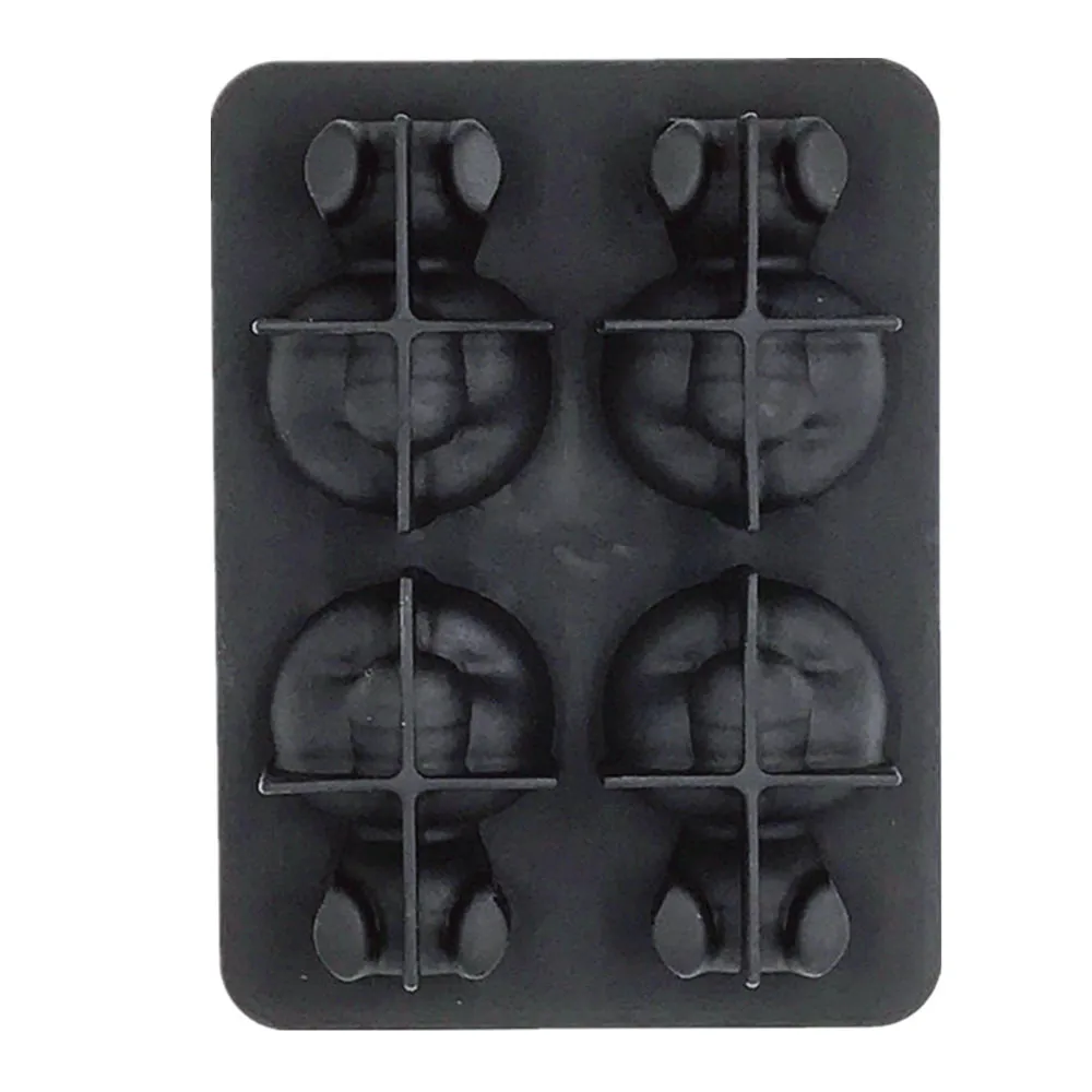 black Форма для льда панда форма ледяная клетка заморозка льда Jelly желе производитель формы кубик льда пищевой силикон L0424 - Цвет: black