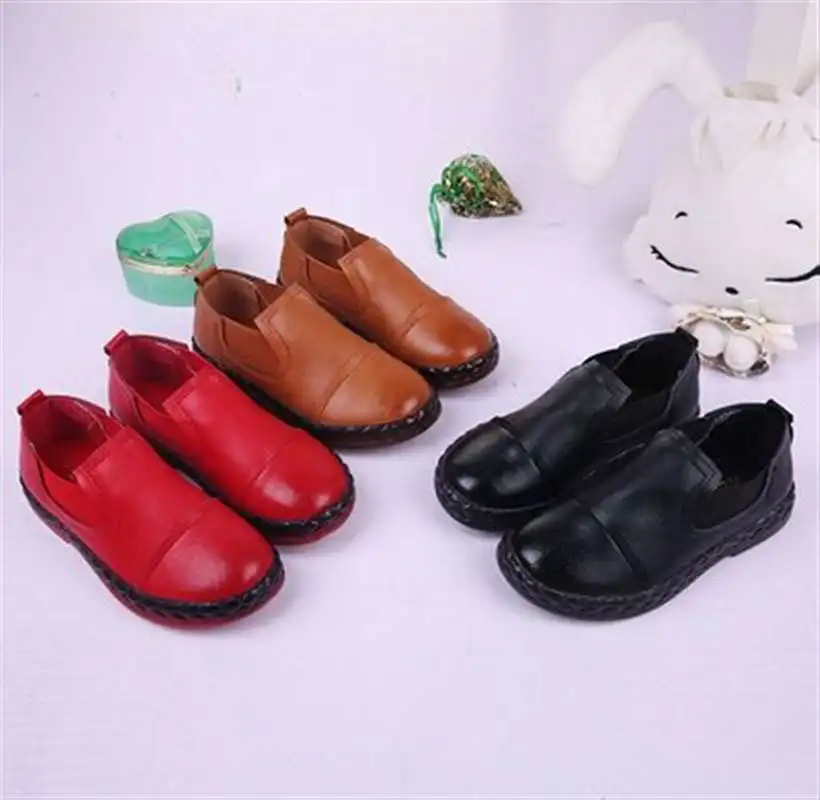 Новая Осенняя детская кожаная обувь для мальчиков и девочек удобные мягкие высокое качество анти-slip дышащие