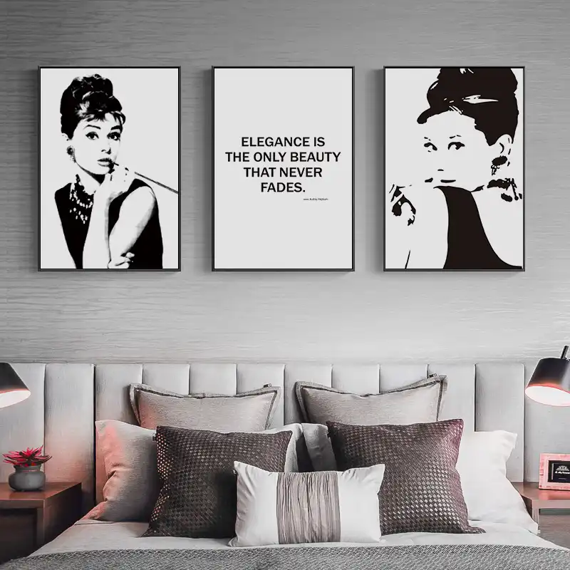 Black White Audrey Hepburn Poster Prints Movie Star Picture