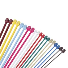 2017 NEW 20Pcs of Multicolor Plastic Knitting Needles Single Pointed Needles 10 Marked Sizes 2.0-6.5mm—Needle Length 36 cm