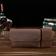 Брендовая мужская сумка Vinatage ручной работы Crazy Horse из натуральной кожи поясная сумка-пояс Повседневная сумка через плечо MX2031