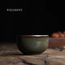 WIZAMONY 1 шт. Китайский Longquan Celadon фарфор железная глина кунг-фу чайная чашка чайное блюдце чаша для чая 50 мл китайский заварочный чайник КИТАЙСКИЕ чашки