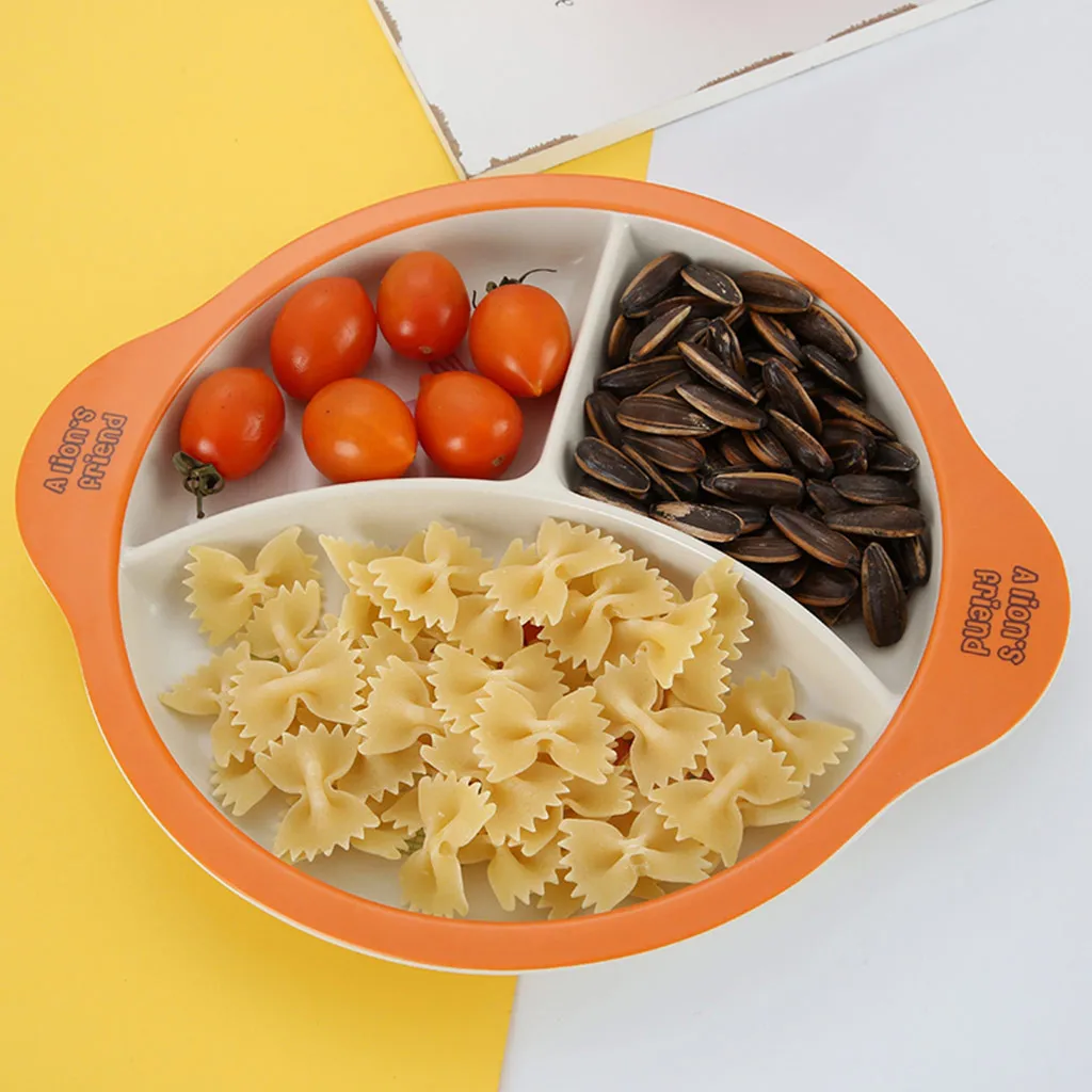 

Bamboo Fiber Children's Cartoon Plate Environmental Protection Baby Cutlery Feeding Toddler Tableware Children Dinnerware Set