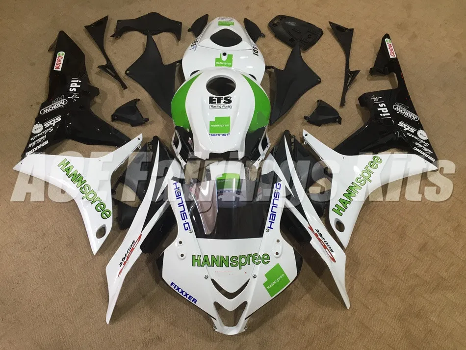

New Injection mold motorcycle Full Fairing kit Fit For Honda CBR600RR F5 2007 2008 07 08 600RR 600 ABS fairings White green