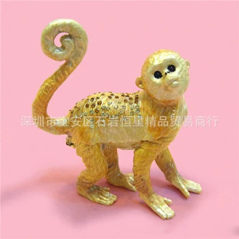 

European Chinese style Metal enamel painted animal Monkey model, home desktop decor decoration ornaments(A615)