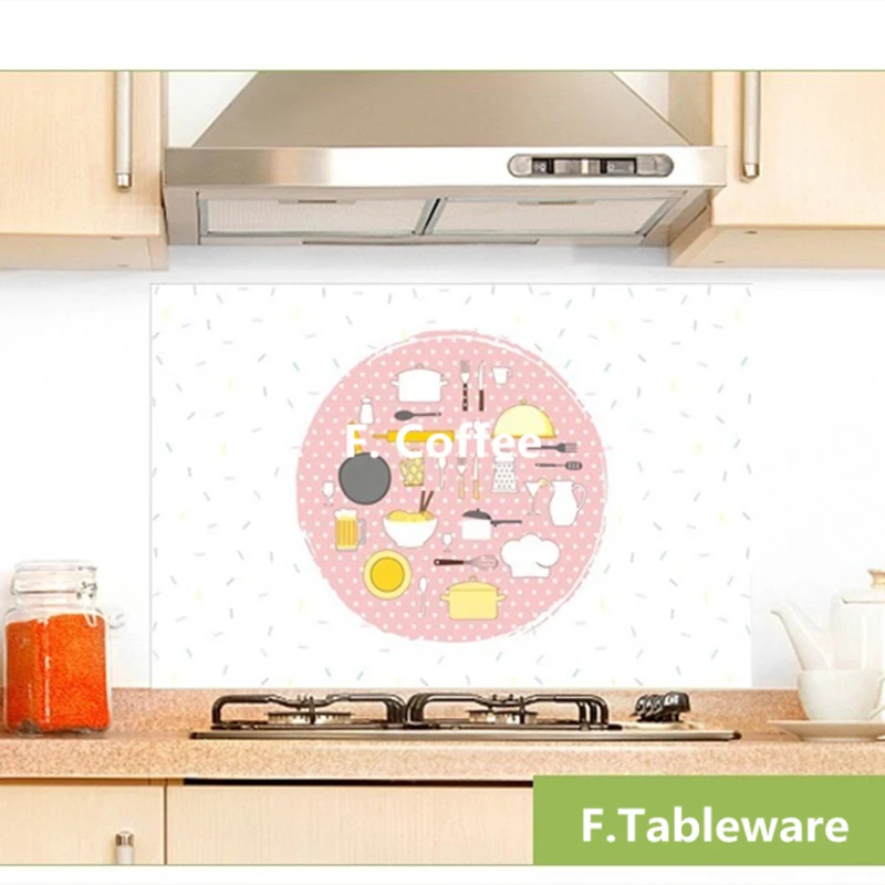 60*90cm Kitchen Wall Stickers Coffee pattern DIY Wall Art Decal Decoration Oven waterproof Wallpapers PVC Wall Decals/Adhesive