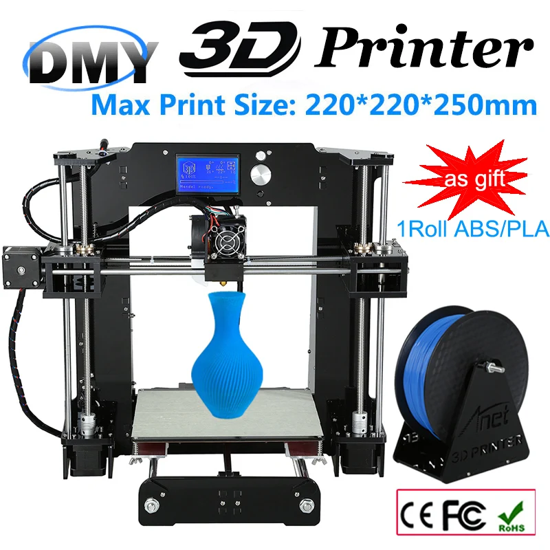 A6 Big Size Full Arcylic DIY reprap prusa i3 3d Printer kit Hotbed with 16GB card+filament imprimante impresora Anet 3D Printers