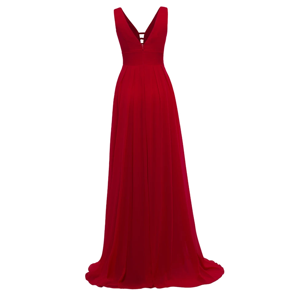 Dressv burgundy plus size long evening dress cheap v neck zipper up beading wedding party formal dress a line evening dresses