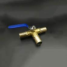 6 мм шланг Барб Трехходовой l-порт латунный шаровой клапан для воды масло воздуха